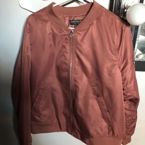 FOREVER 21 PINK BOMBER JACKET